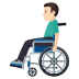 👨🏻‍🦽 man in manual wheelchair: light skin tone display on JoyPixels